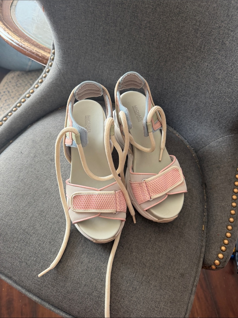 Michael Kors Pink and Cream Women's Sport Sandals
